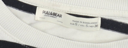 Unisex Adults UK Size S Pull&Bear Black Pullover Sweatshirt