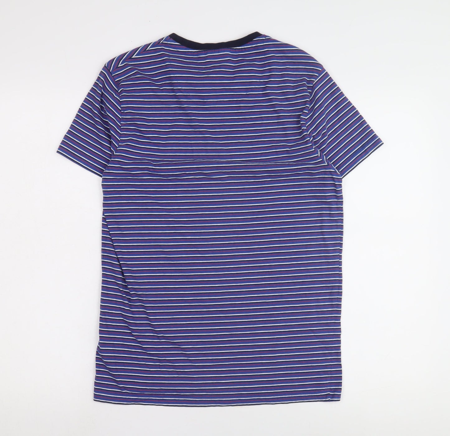 The Spitalfields Shirt Co Men's Medium Blue Striped T-Shirt
