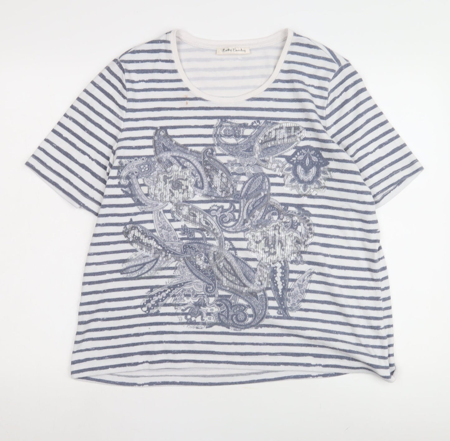 Betty Barclay Women's Blue Sequin Striped T-Shirt