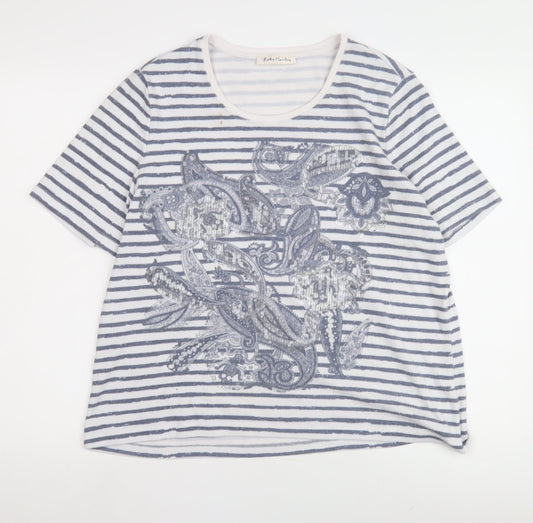 Betty Barclay Women's Blue Sequin Striped T-Shirt