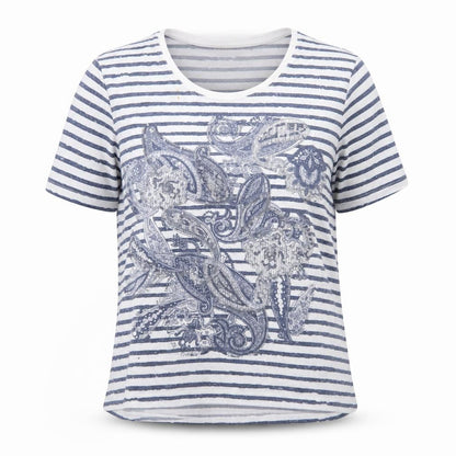 Womens UK Size 16 Betty Barclay Blue Basic T-Shirt