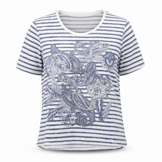 Womens UK Size 16 Betty Barclay Blue Basic T-Shirt