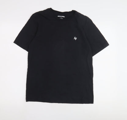 Mens UK Size M JACK & JONES Black  T-Shirt