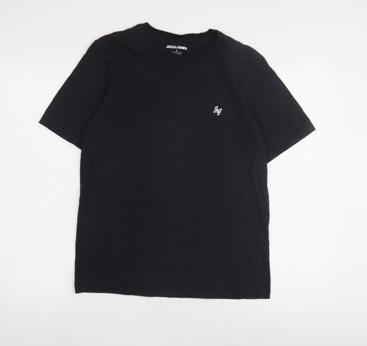 Mens UK Size M JACK & JONES Black  T-Shirt