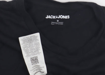 Mens UK Size M JACK & JONES Black  T-Shirt