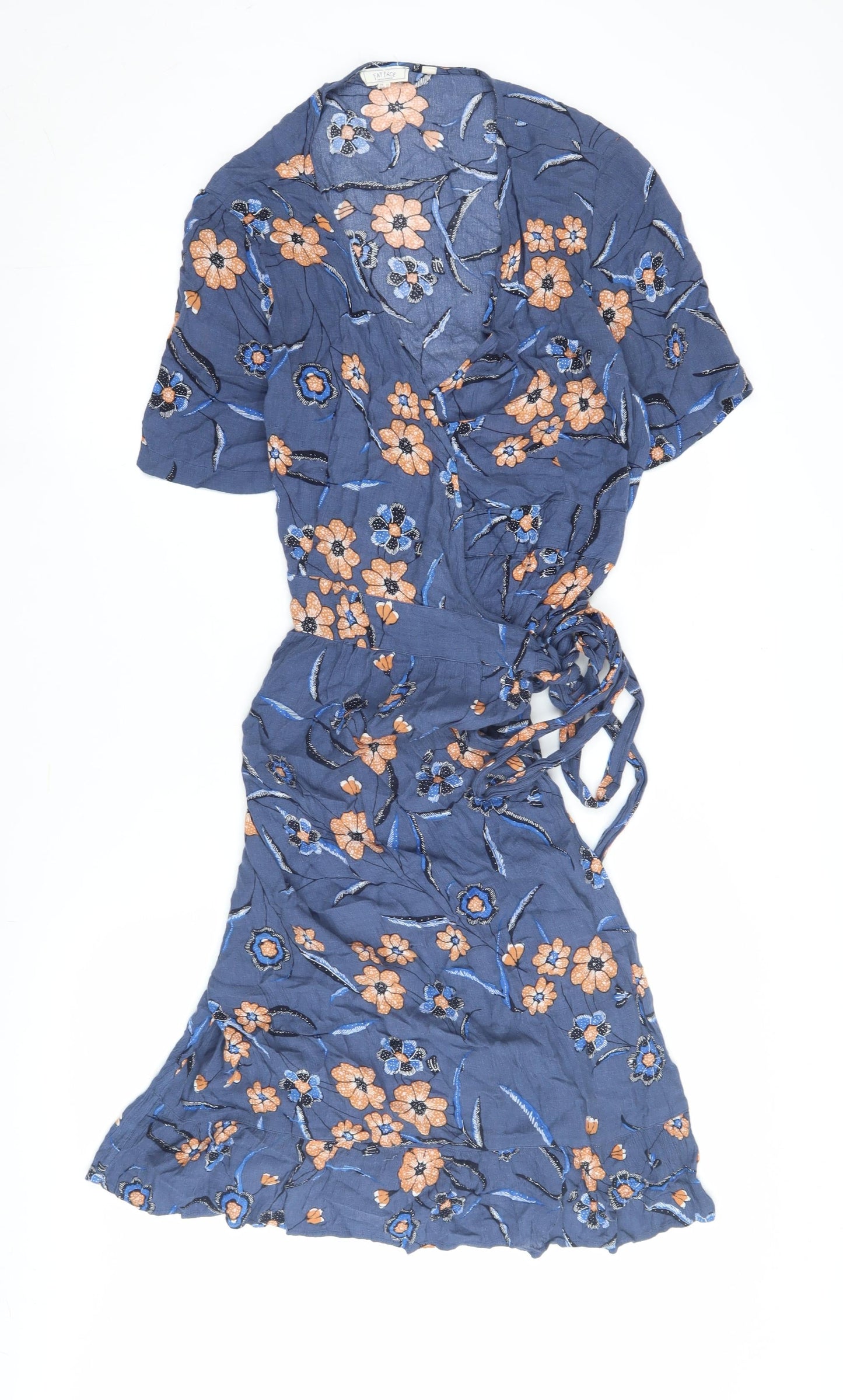 Y&F Women's Blue Floral Wrap Dress Size S