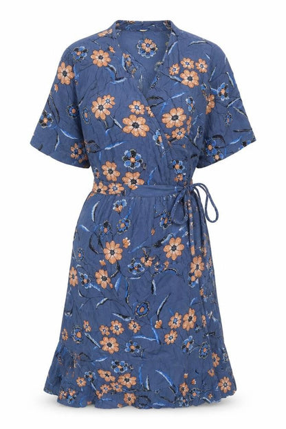 Y&F Women's Blue Floral Wrap Dress Size S