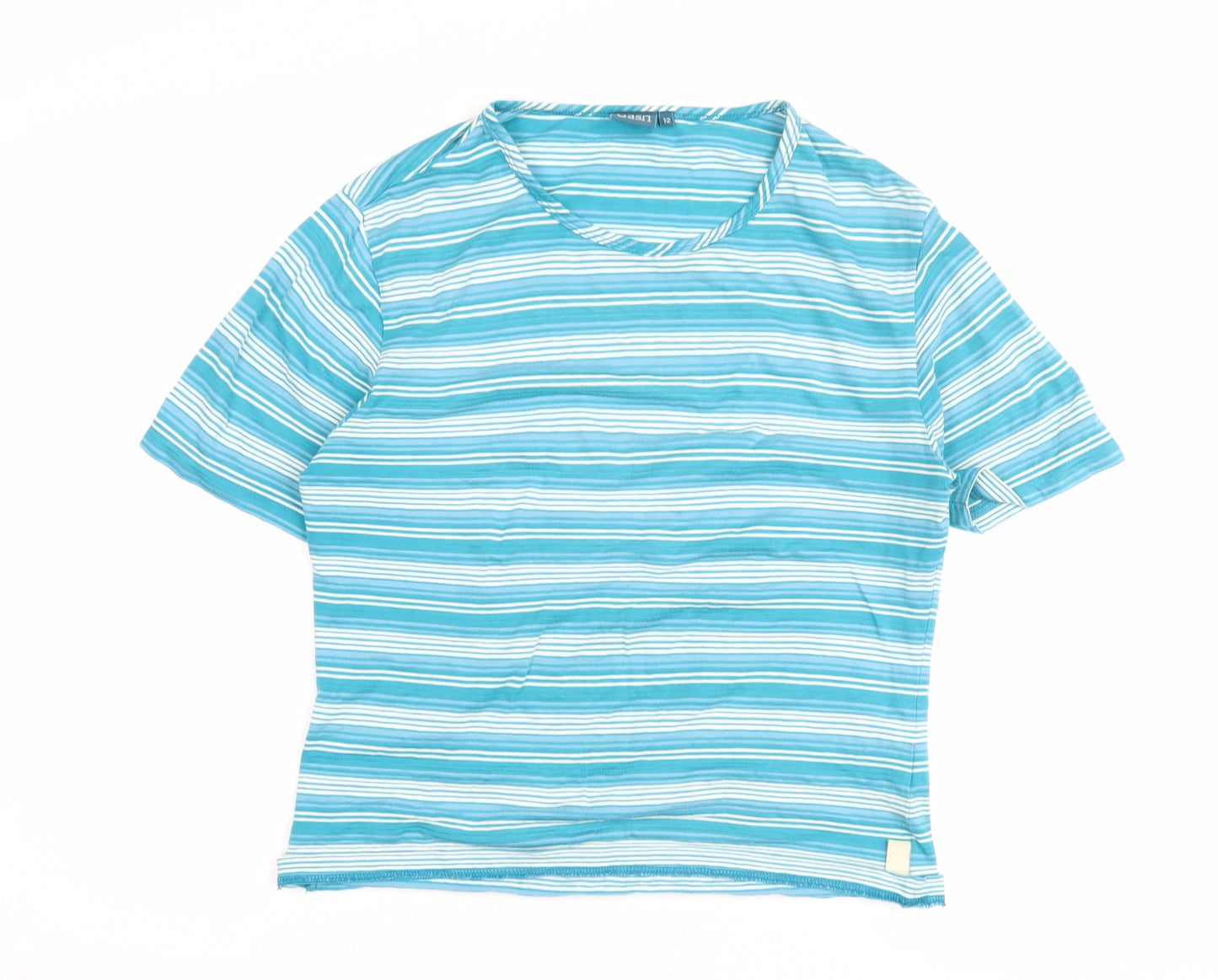 Womens UK Size 12 DASH Blue Basic T-Shirt