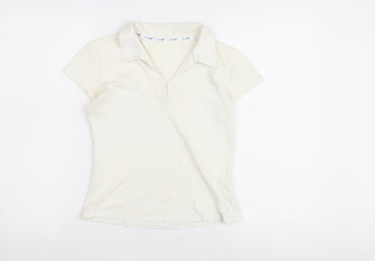 Womens UK Size M USA Pro White Basic Polo
