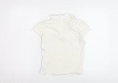 Womens UK Size M USA Pro White Basic Polo