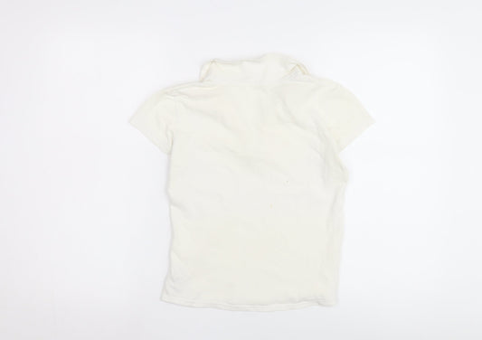 Womens UK Size M USA Pro White Basic Polo