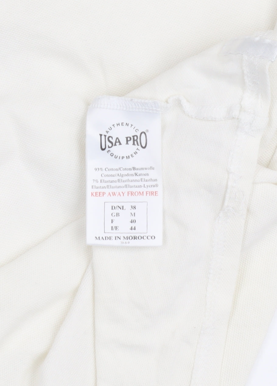Womens UK Size M USA Pro White Basic Polo