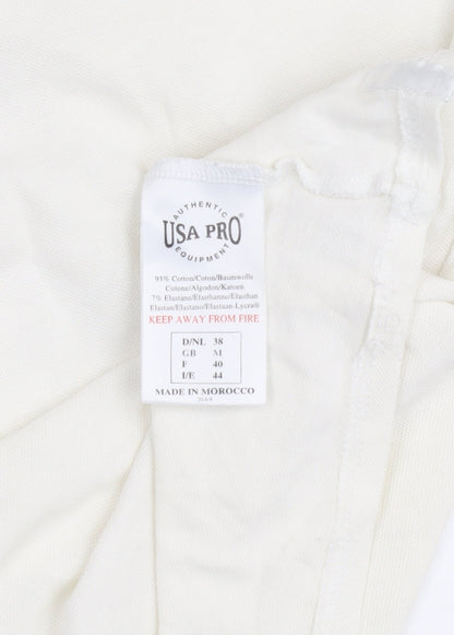 Womens UK Size M USA Pro White Basic Polo