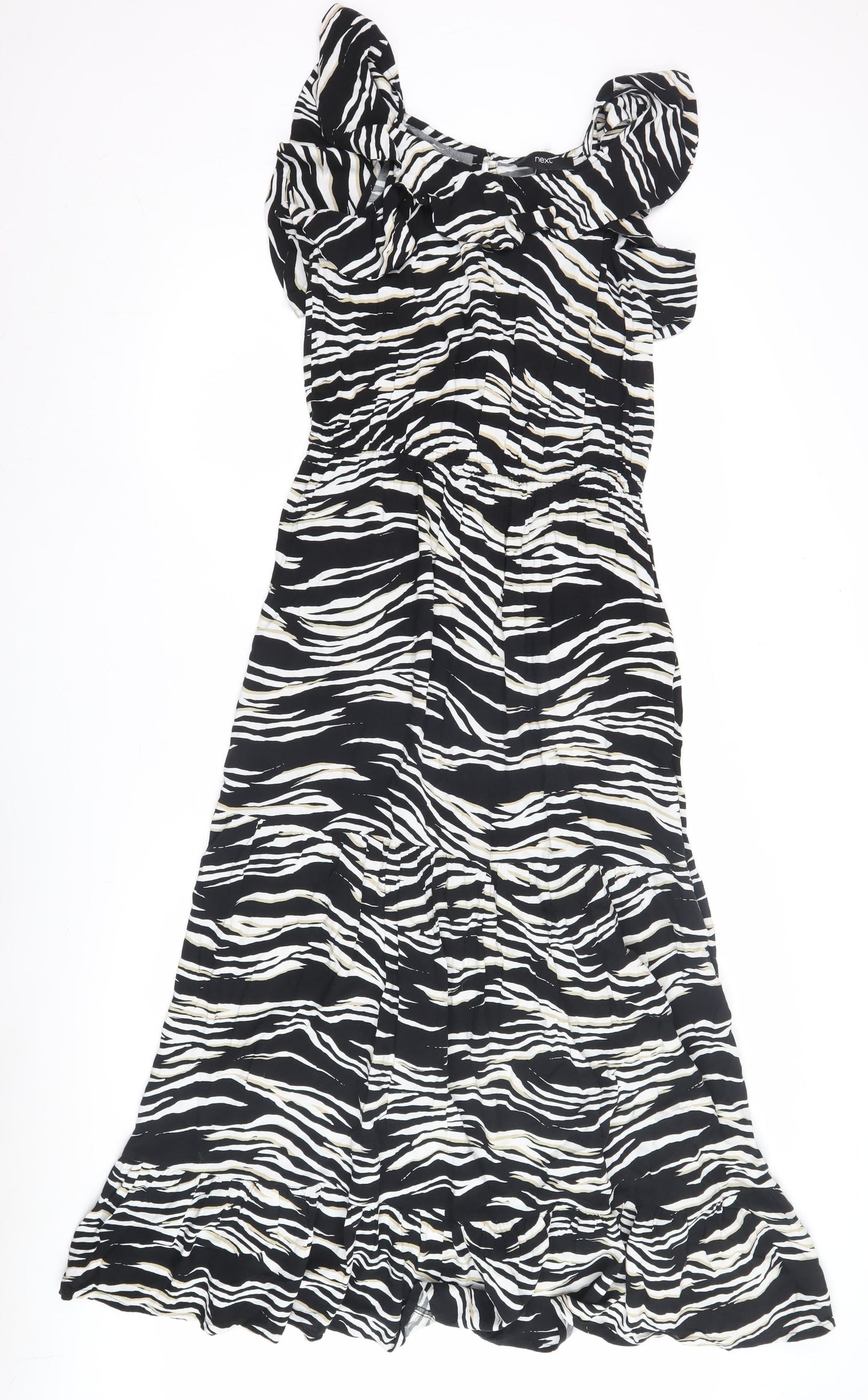 Next Women's Black Animal Print Dress Size 12