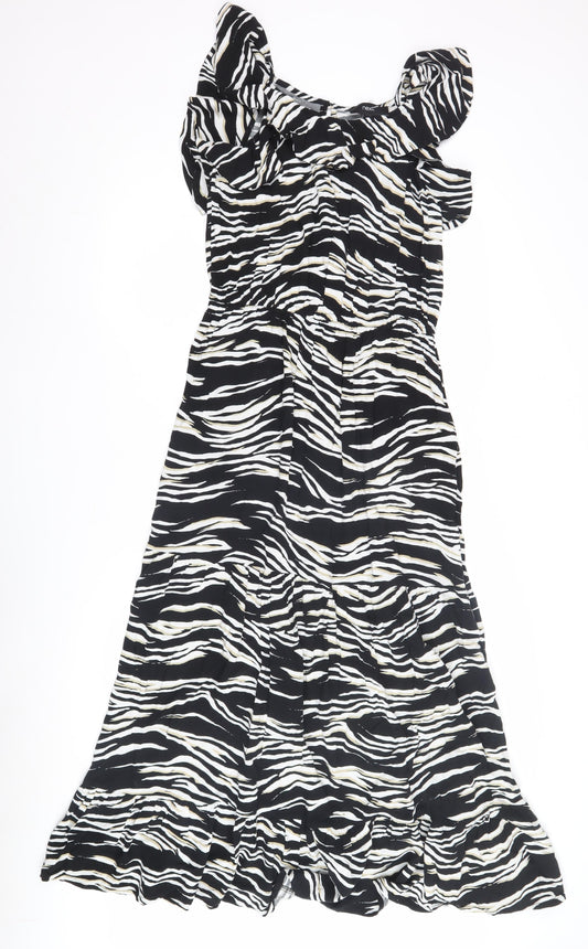 Next Women's Black Animal Print Dress Size 12