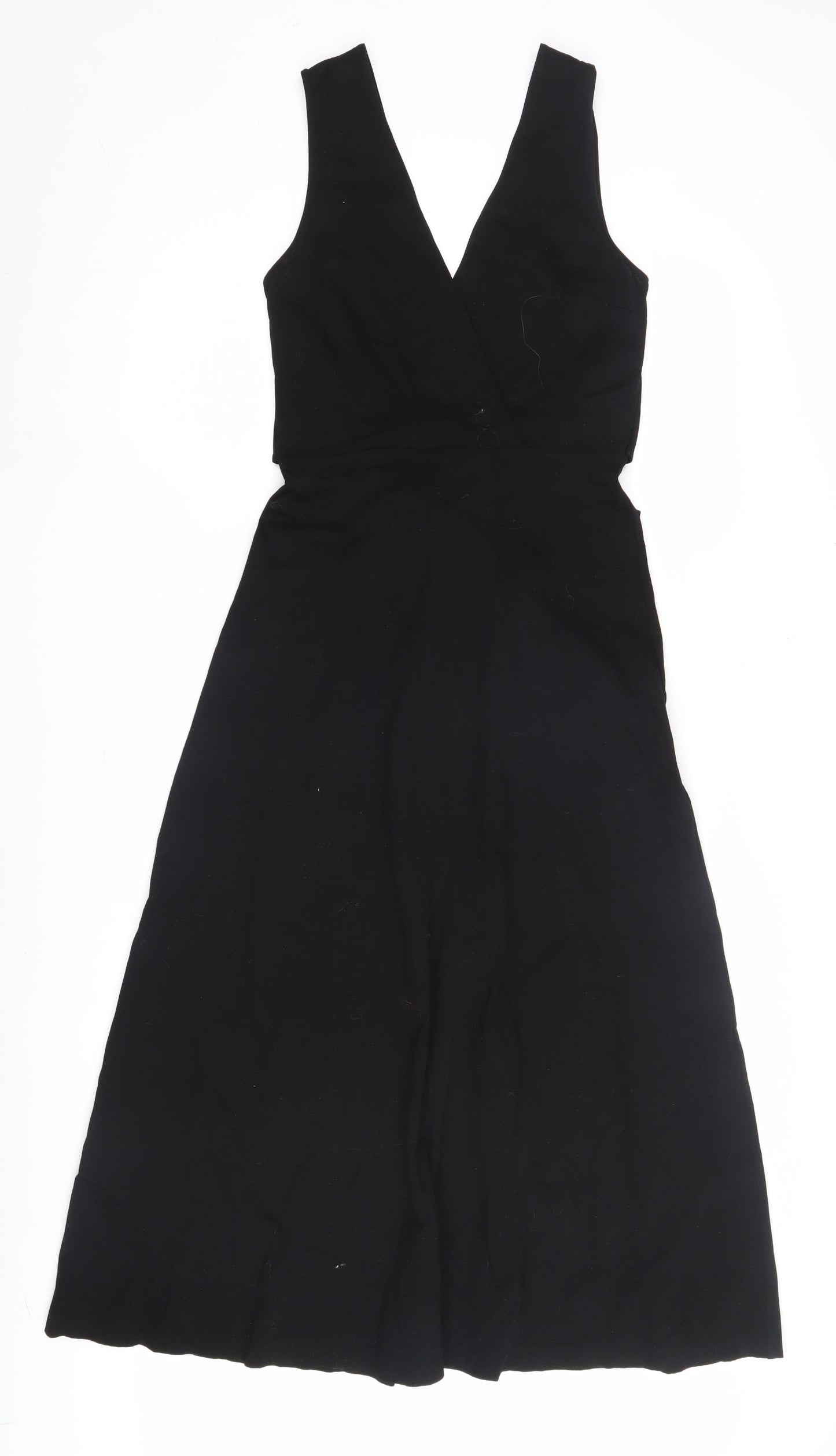 Massimo Dutti Women's Black XS Midi Wrap Dress