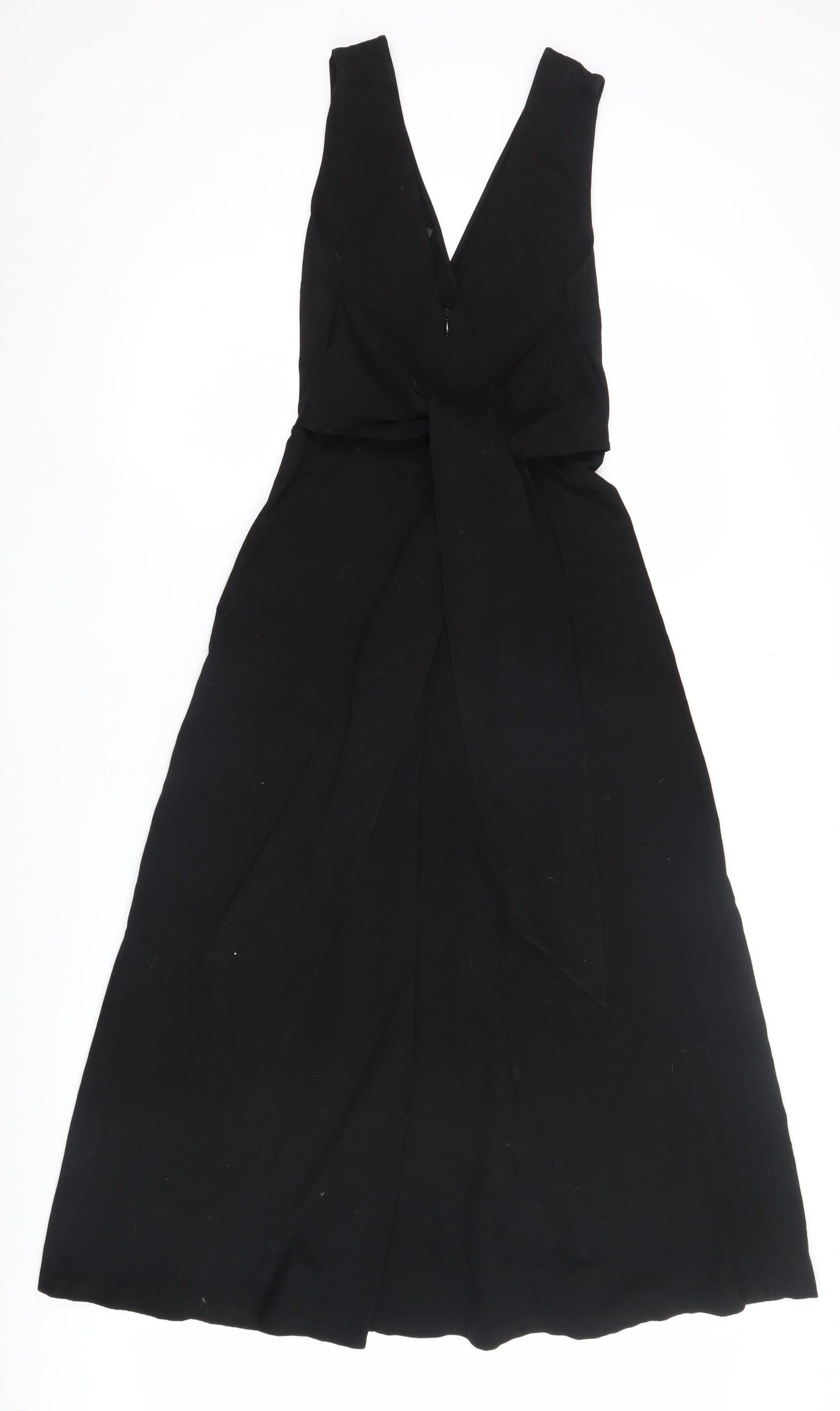 Massimo Dutti Women's Black XS Midi Wrap Dress