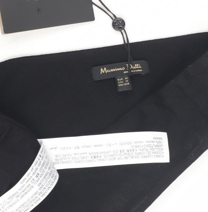 Massimo Dutti Women's Black XS Midi Wrap Dress