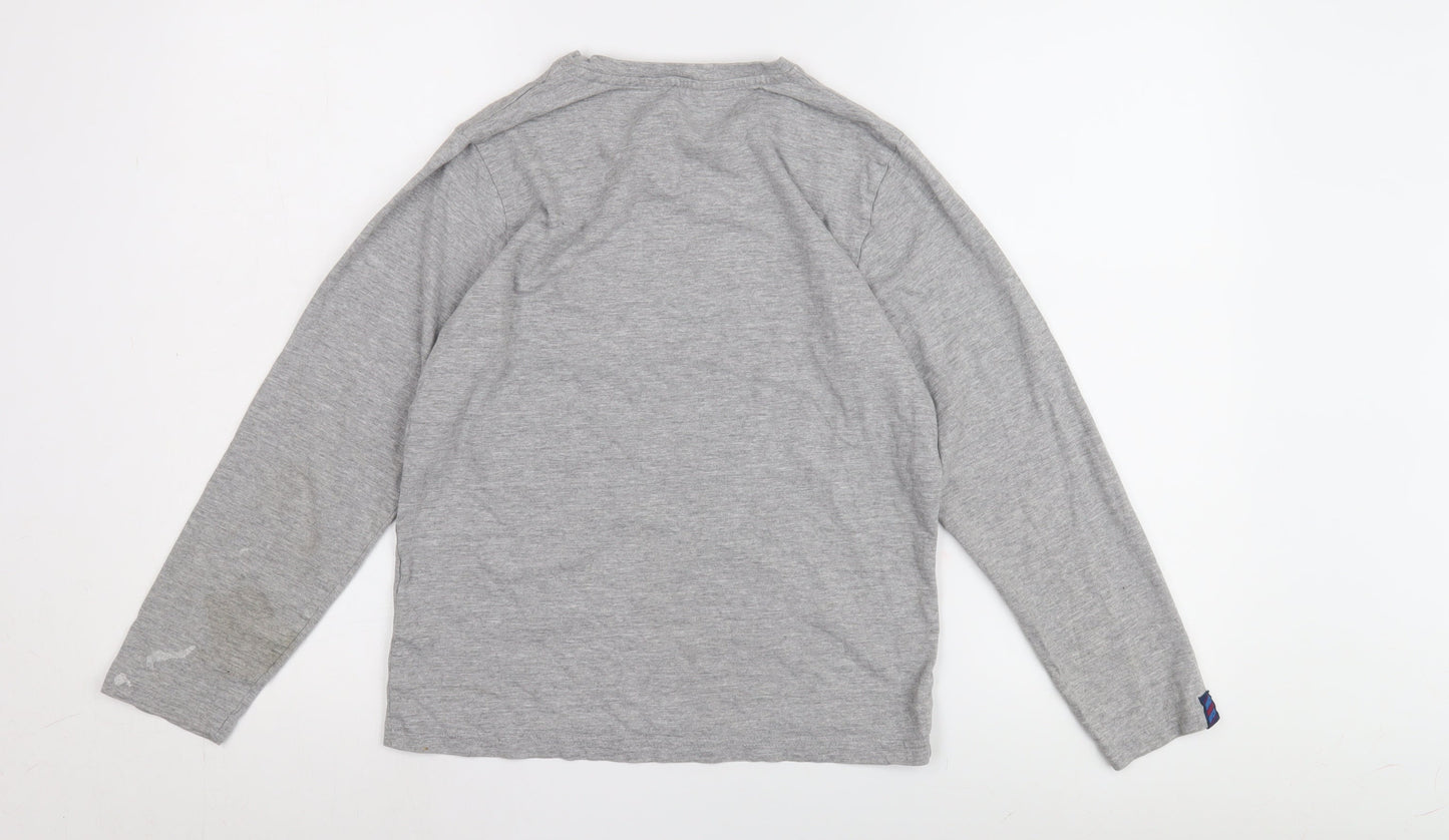 FC Barcelona Boys Grey Long Sleeve T-Shirt, Size 14 Years