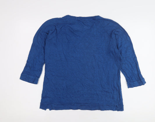 Womens UK Size L Jigsaw Blue Basic T-Shirt