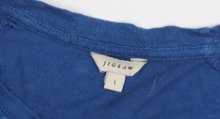 Womens UK Size L Jigsaw Blue Basic T-Shirt