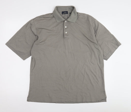 Crossways Men's Grey Polo Shirt L Short Sleeve