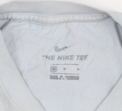 Nike Men's Blue M T-Shirt, Crew Neck, Cotton, Logo Accent