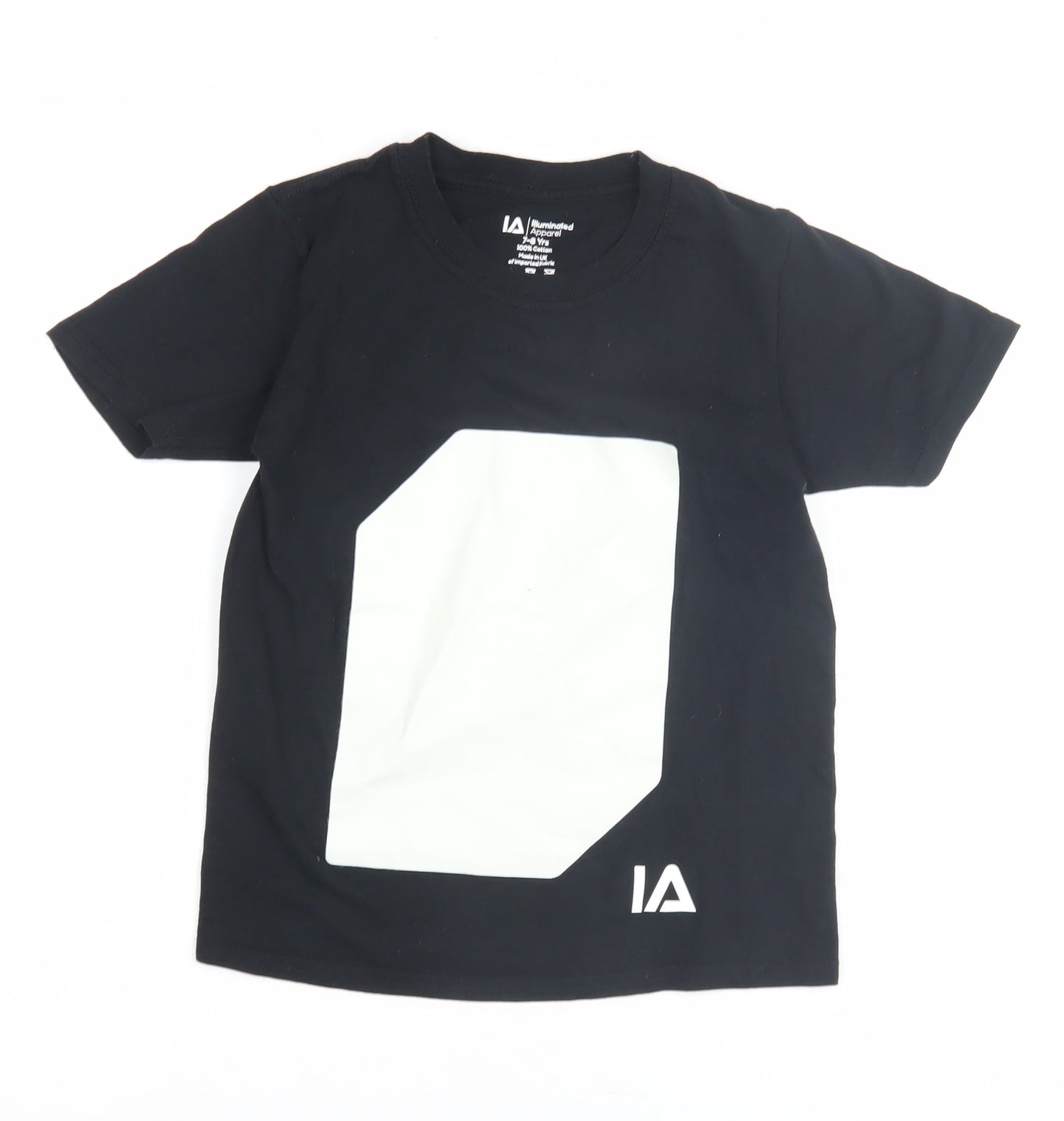 Illuminated Apparel Boys Black T-Shirt 7-8 Years with Logo