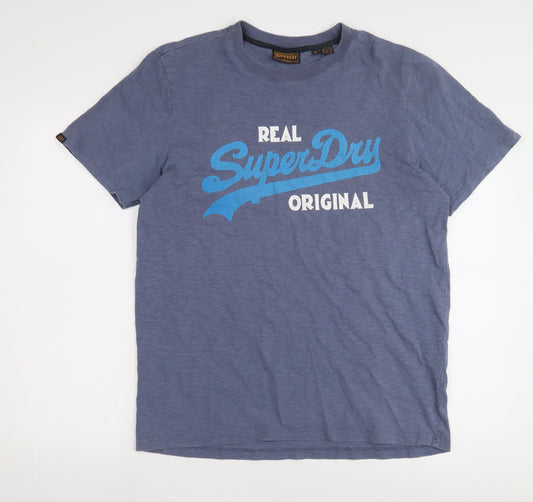 Superdry Mens Blue Graphic Print T-Shirt L