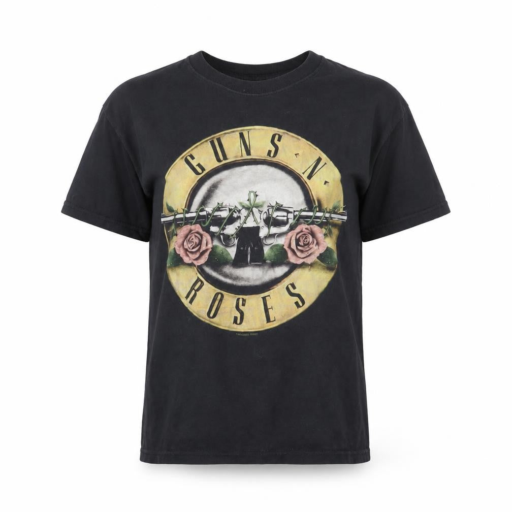 Front view of Fruit of the Loom Black Guns N' Roses T-Shirt S