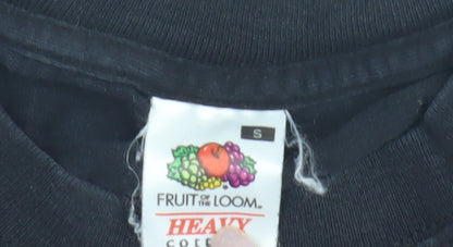 Unisex Adults UK Size S Fruit of the Loom Black Basic T-Shirt