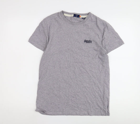 Superdry Men's Grey Crew Neck T-Shirt - S, Comfortable & Stylish