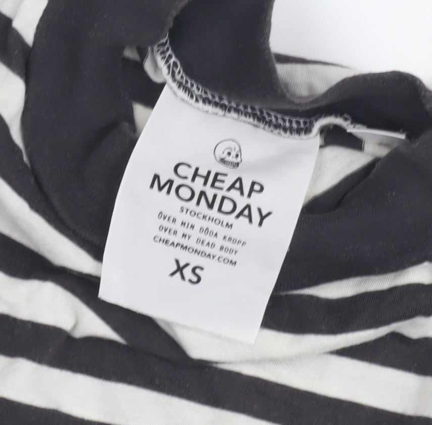 Cheap Monday Women's Black Striped T-Shirt Dress XS