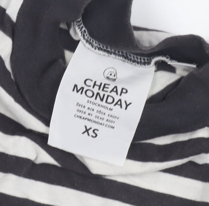 Cheap Monday Women's Black Striped T-Shirt Dress XS
