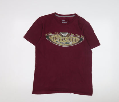 Nike Men’s Red Small Hawaiian Graphic T-Shirt