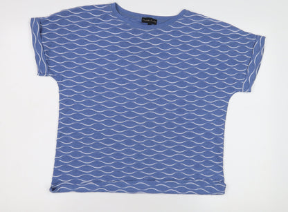 Womens UK Size 14 Phase Eight Blue Basic T-Shirt