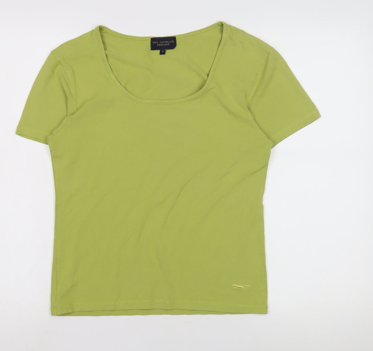 Womens UK Size S Paul Costelloe Dressage Green Basic T-Shirt
