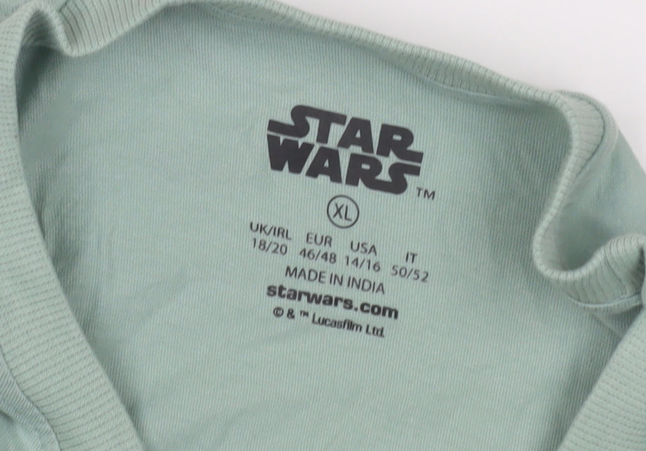 Unisex Adults UK Size XL Star Wars Green Basic T-Shirt