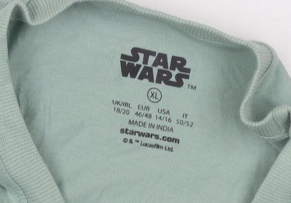 Unisex Adults UK Size XL Star Wars Green Basic T-Shirt