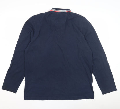 Hugo Boss Men's Blue XL Long Sleeve Polo Shirt