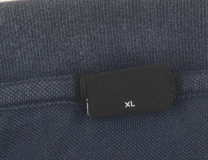 Hugo Boss Men's Blue XL Long Sleeve Polo Shirt