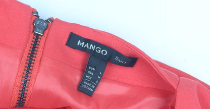Mango Red Sheath Dress, Women, Size 12, Party Wear