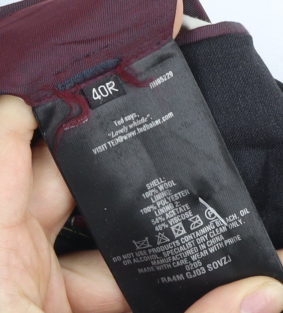 Mens UK Size 40 Ted Baker Regular Black Suit Jacket