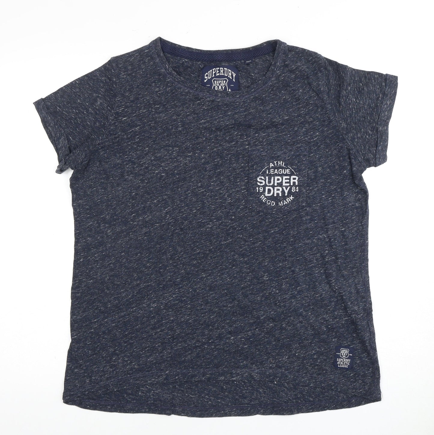 Unisex Adults UK Size S Superdry Blue Basic T-Shirt