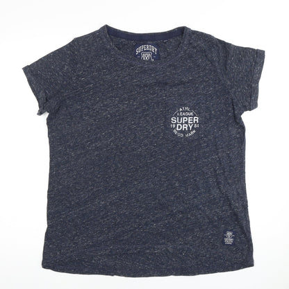Unisex Adults UK Size S Superdry Blue Basic T-Shirt