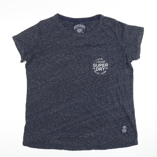 Unisex Adults UK Size S Superdry Blue Basic T-Shirt