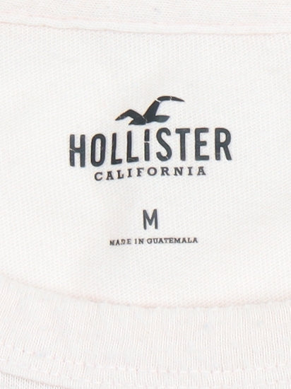 Unisex Adults UK Size M Hollister Pink Jersey T-Shirt