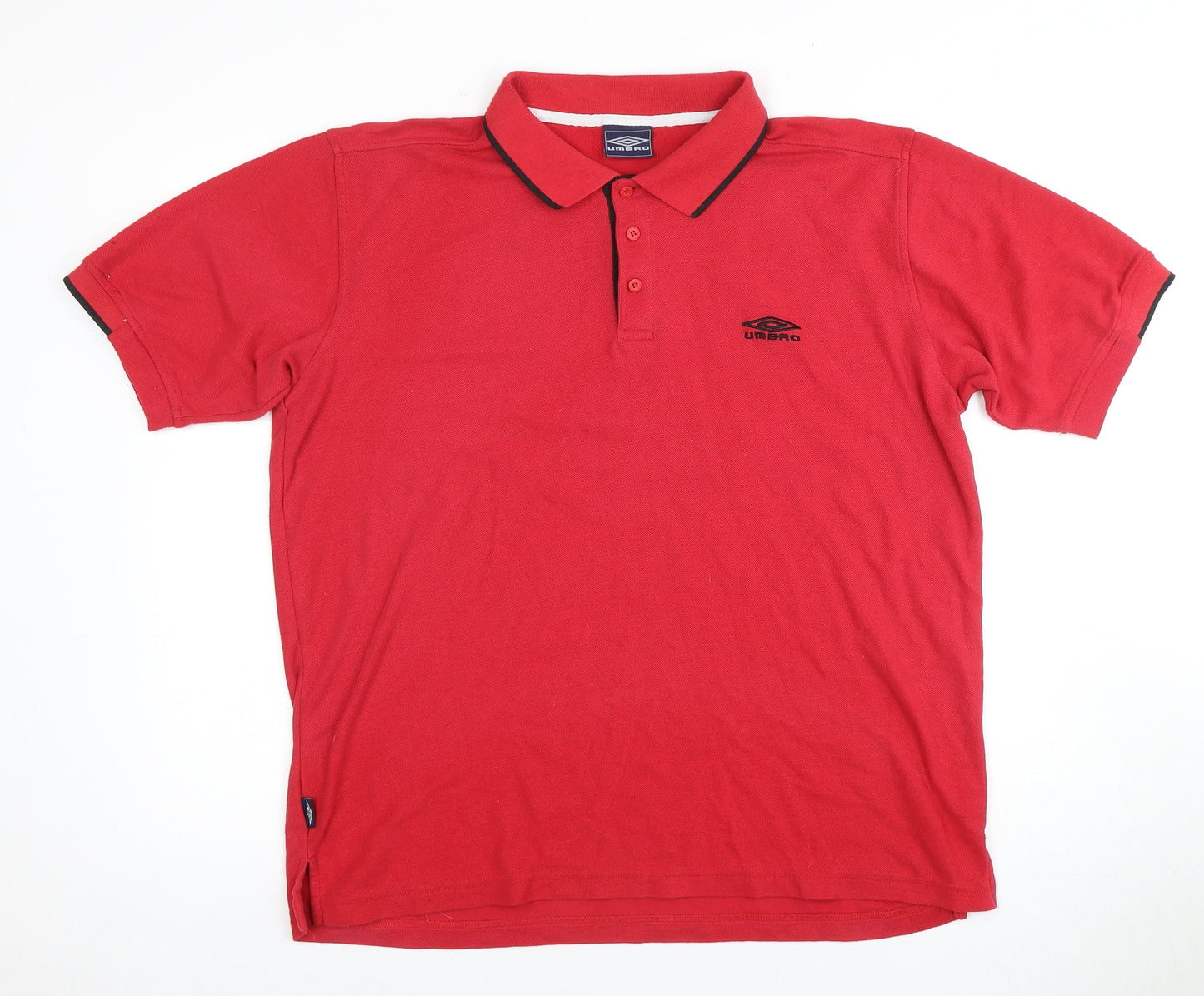 Umbro Men's Red Polo Shirt, Size L, Casual Style