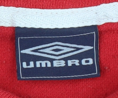 Umbro Men's Red Polo Shirt, Size L, Casual Style