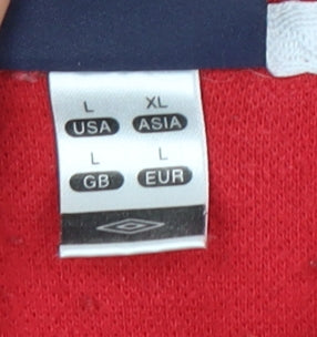 Umbro Men's Red Polo Shirt, Size L, Casual Style